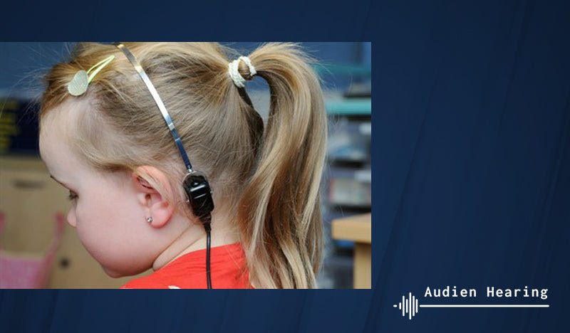Image of child getting bone conduction testing